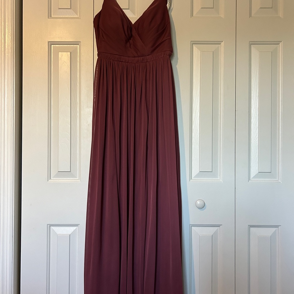 Azazie Wine Maxi Bridesmaid Dress